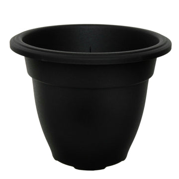 20cm Plastic Bell Planter Round Flower Plant Pot Black
