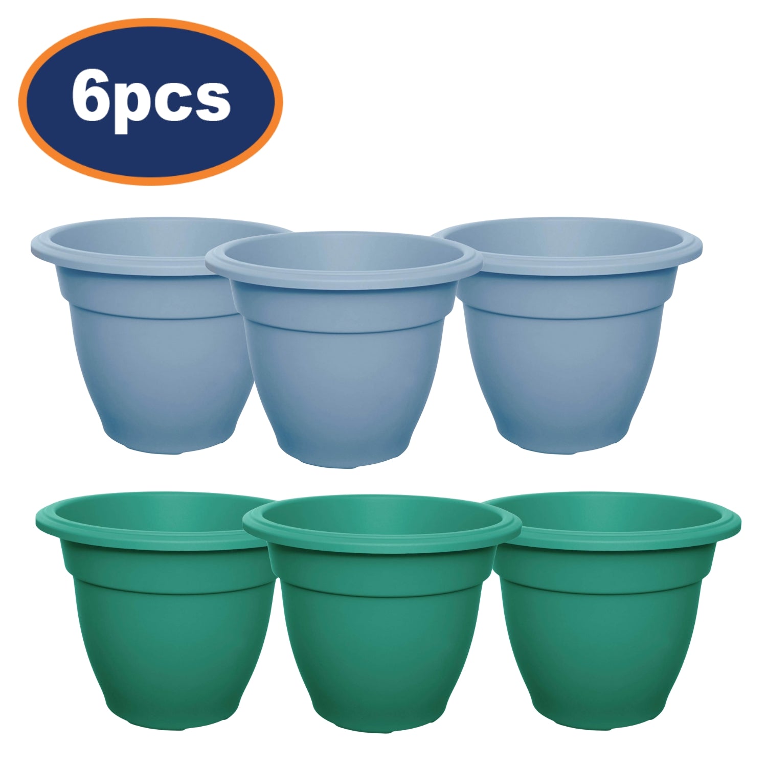 6pcs Blue Green 30cm Bell Planter Garden Round
