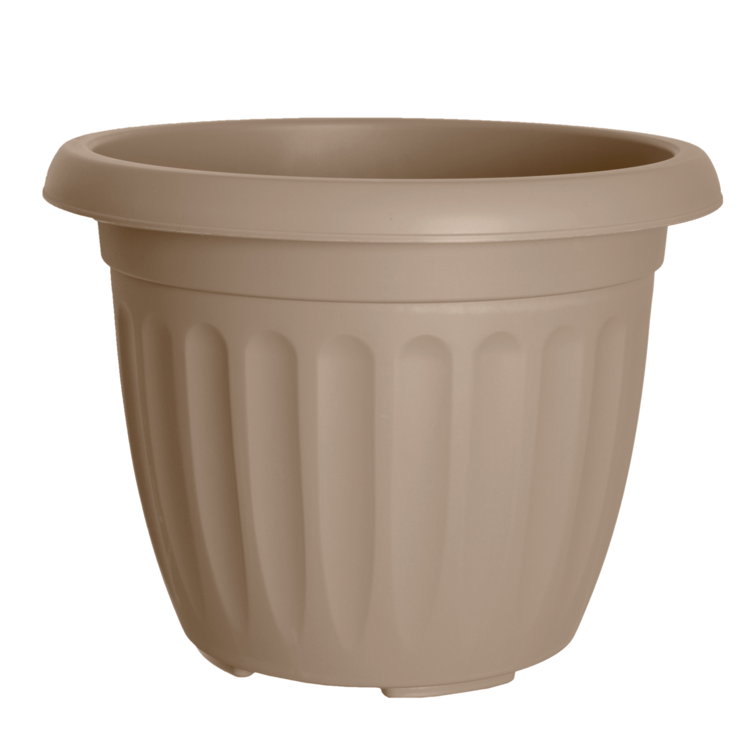 30cm Taupe Round Plastic Planter