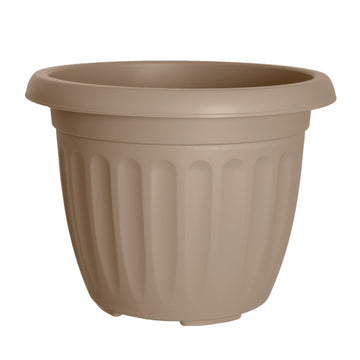 40cm Taupe Round Plastic Planter