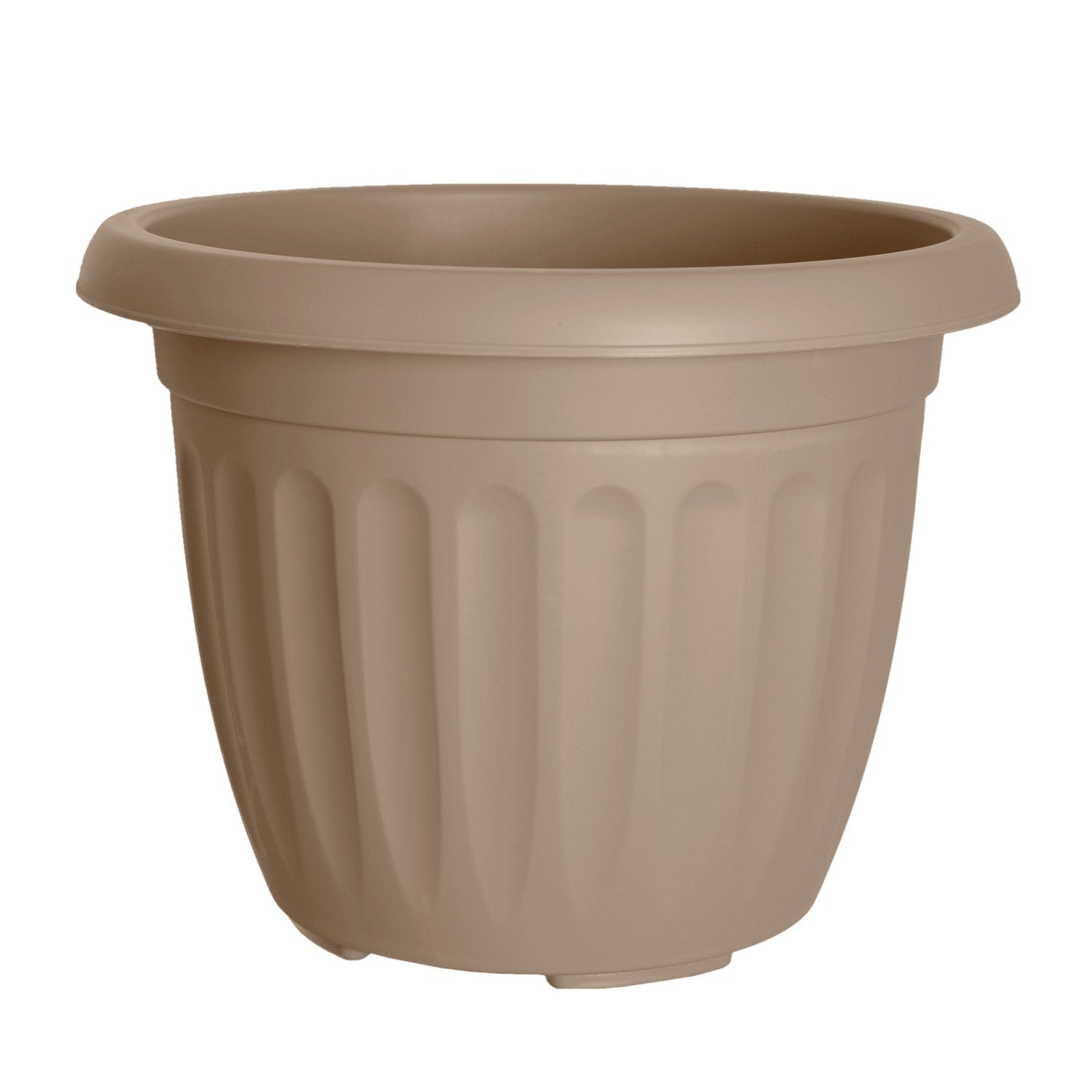 40cm Taupe Round Plastic Planter