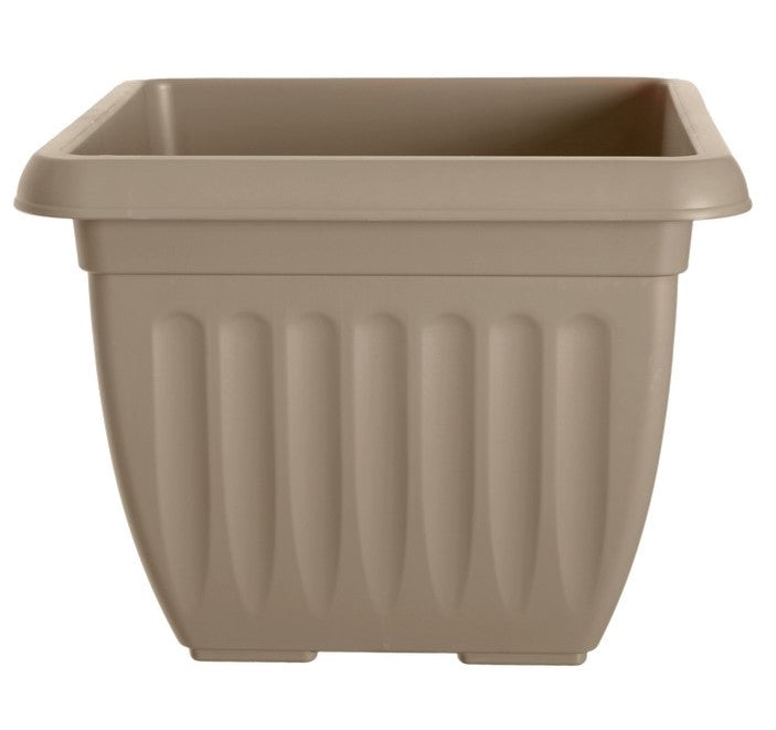 40cm Taupe Square Plastic Planter