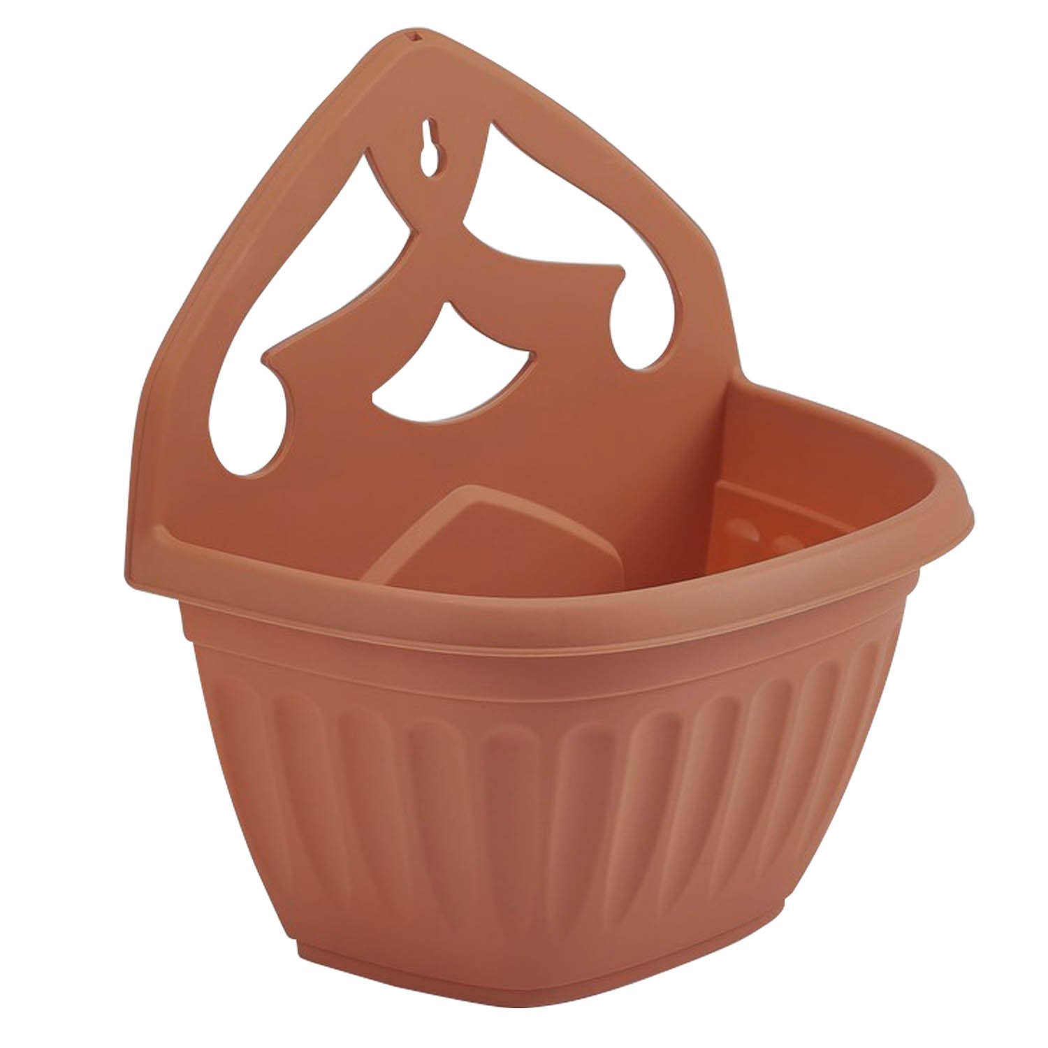 32cm Wall Brown Hanging Planter Terracotta