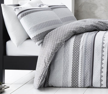 Gabrielle Duvet Cover Set, Double, Charcoal & Silver Grey