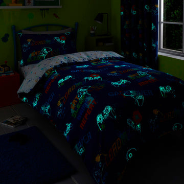 Game Gamer Gaming Duvet Cover Set, Blue, Single