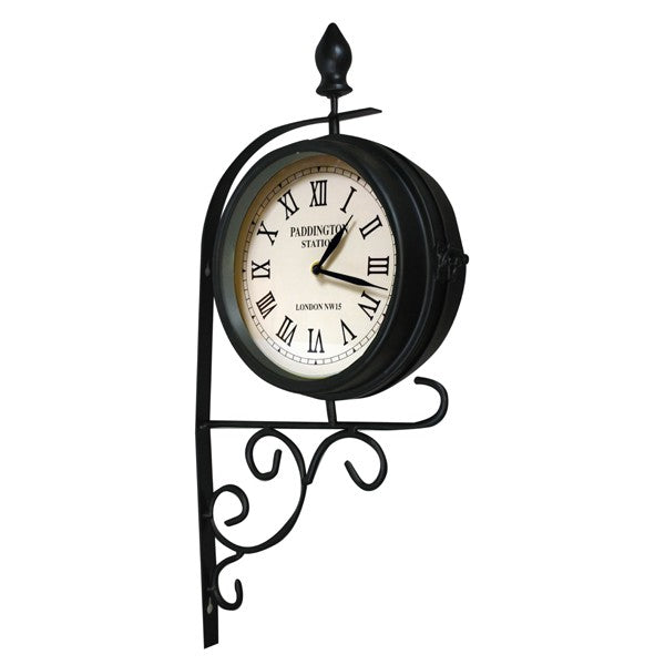 Victorian Station Style Rotating Garden Clock With Bracket