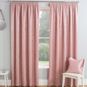 66x72" Gemini Blockout Lined Pencil Pleat Curtains - Blush Pink