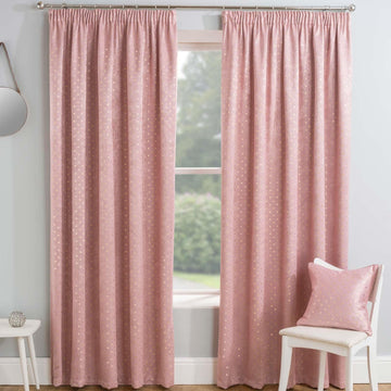 66x90" Gemini Blockout Lined Pencil Pleat Curtains - Blush Pink