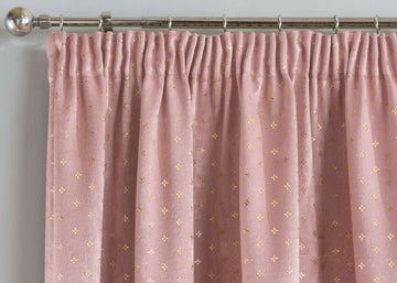 66x90" Gemini Blockout Lined Pencil Pleat Curtains - Blush Pink