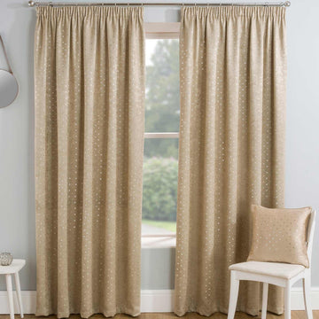 66x72" Gemini Blockout Lined Pencil Pleat Curtains - Natural