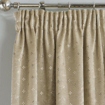 66x72" Gemini Blockout Lined Pencil Pleat Curtains - Natural