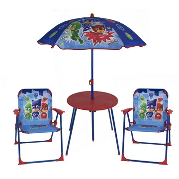 PJ Masks Children Outdoor Parasol Table Chairs Set