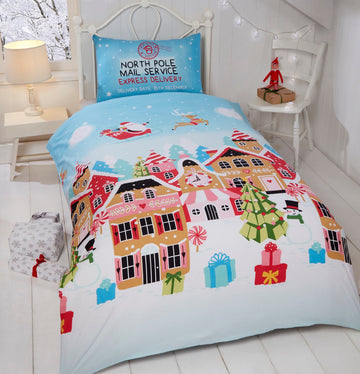 Gingerbread Town Toddler Junior Cot Bed Duvet Cover Set