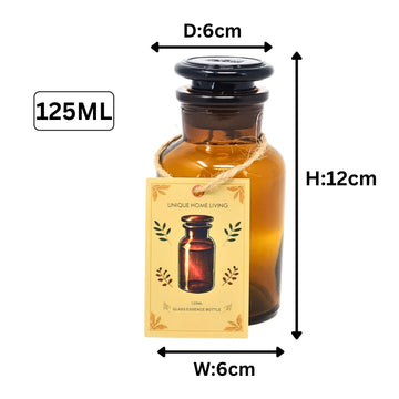 3Pcs 125/250/500ml Amber Glass Apothecary Bottles Set