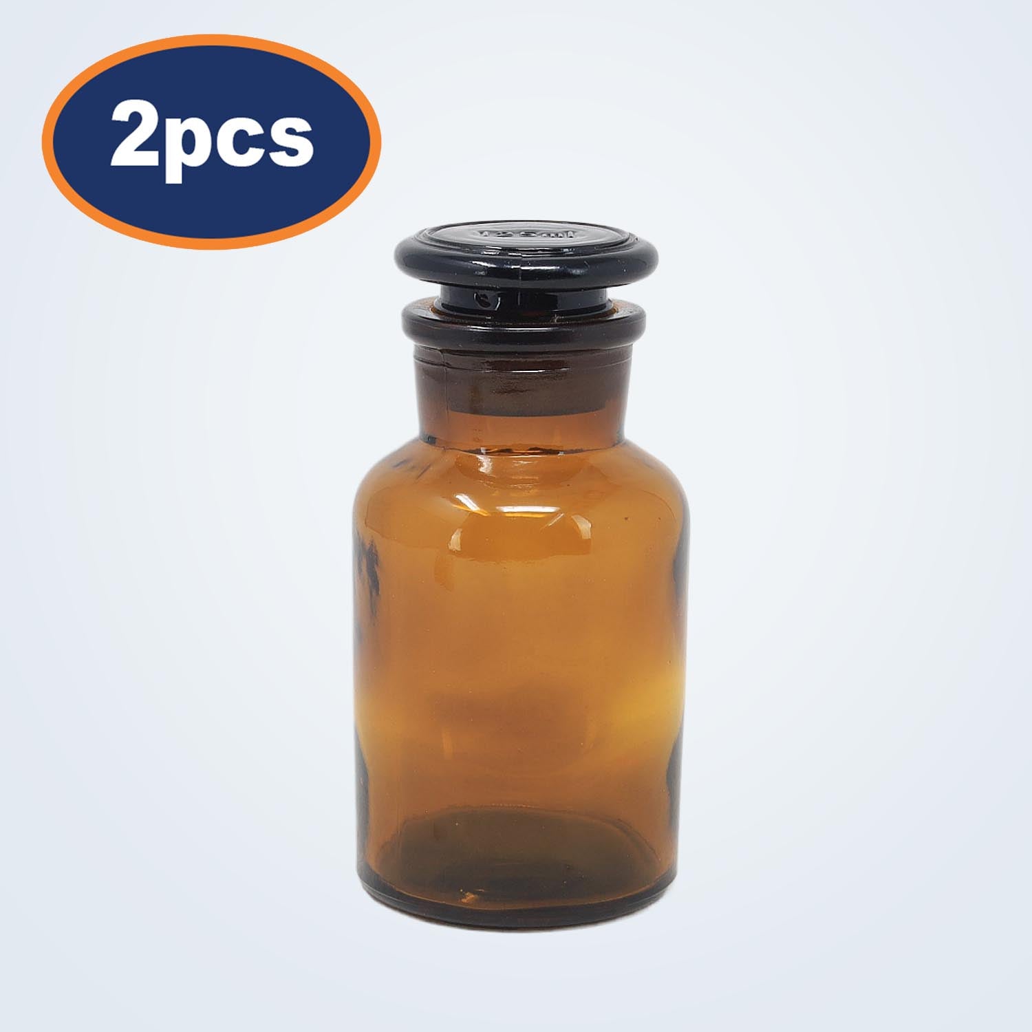 2Pcs 125ml Amber Glass Apothecary Bottle