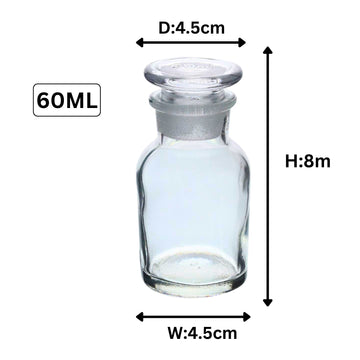 6Pcs 60ml Clear Glass Apothecary Bottle