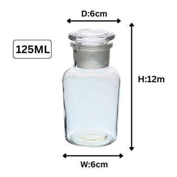 2Pcs 125ml Clear Glass Apothecary Bottle