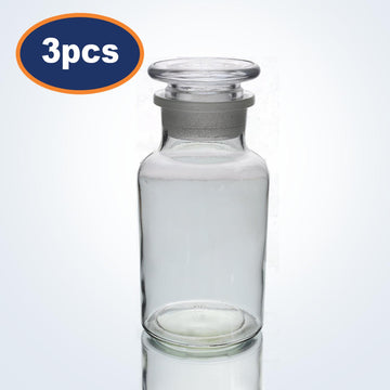 3Pcs 250ml Clear Glass Apothecary Bottle