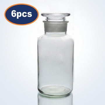 6Pcs 500ml Clear Glass Apothecary Bottle