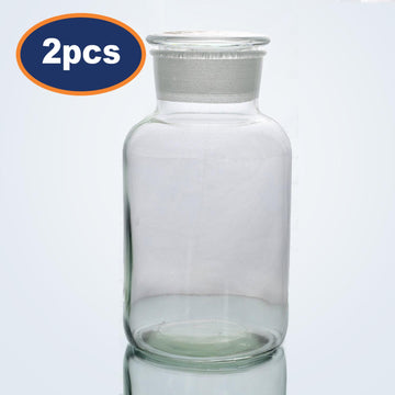 2Pcs 2500ml Clear Glass Apothecary Bottle