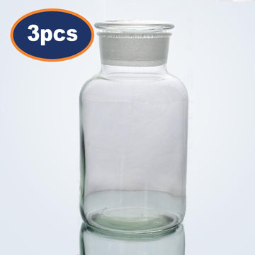 3Pcs 2500ml Clear Glass Apothecary Bottle