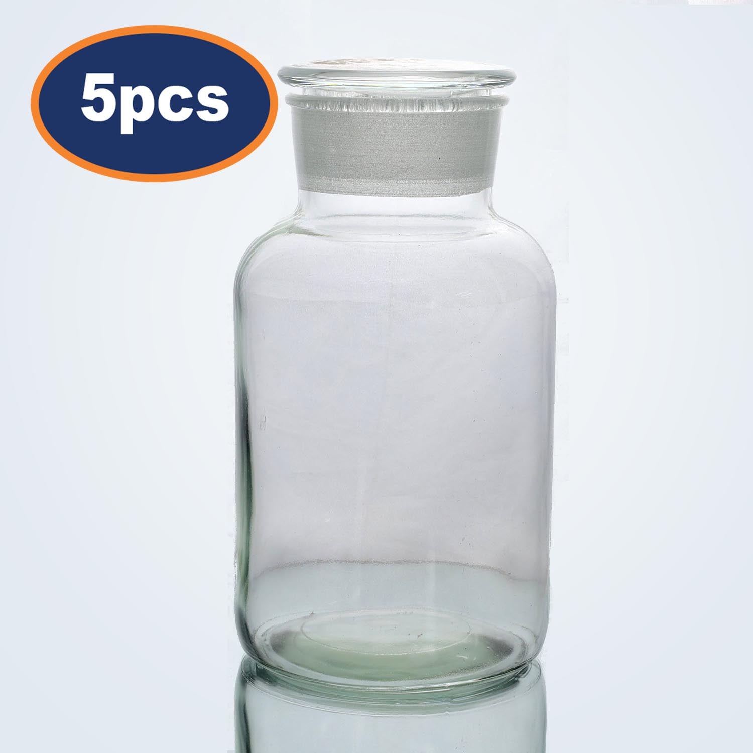5Pcs 2500ml Clear Glass Apothecary Bottle