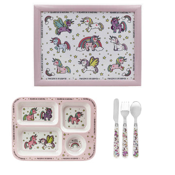 5-pc Pink Laptray Set for Kids - Unicorn