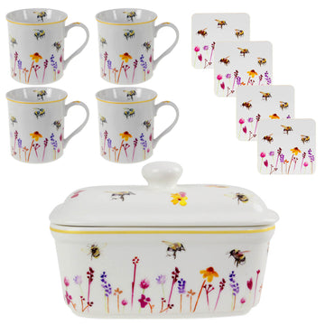 9-pc Bees & Flowers Serveware Set - Floral