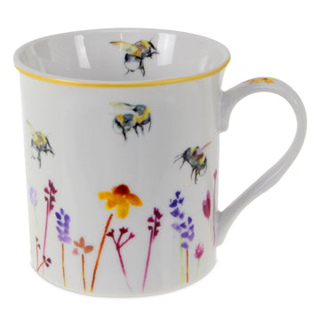 5-pc Bees & Flowers Laptray & Mugs Set - Floral
