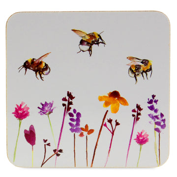 9-pc Bees & Flowers Laptray, Placemat & Coasters Set - Floral