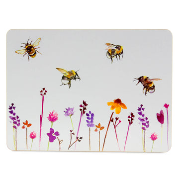 5-pc Bees & Flowers Laptray & Placemats Set - Floral