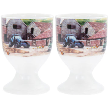 4-pc Farmyard Country  Egg Cup & Salt & Pepper Shaker Set