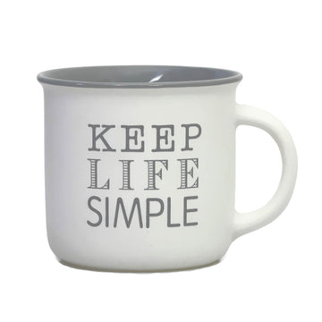 4pcs 350ml Matte White Keep Life Simple Mugs
