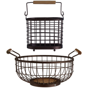 Set Of 2 Vertex Fruits Vegetables Basket