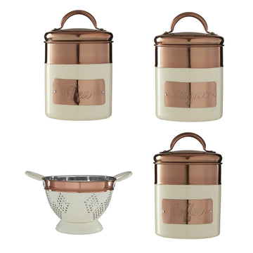 4pcs Copper Cream Canisters