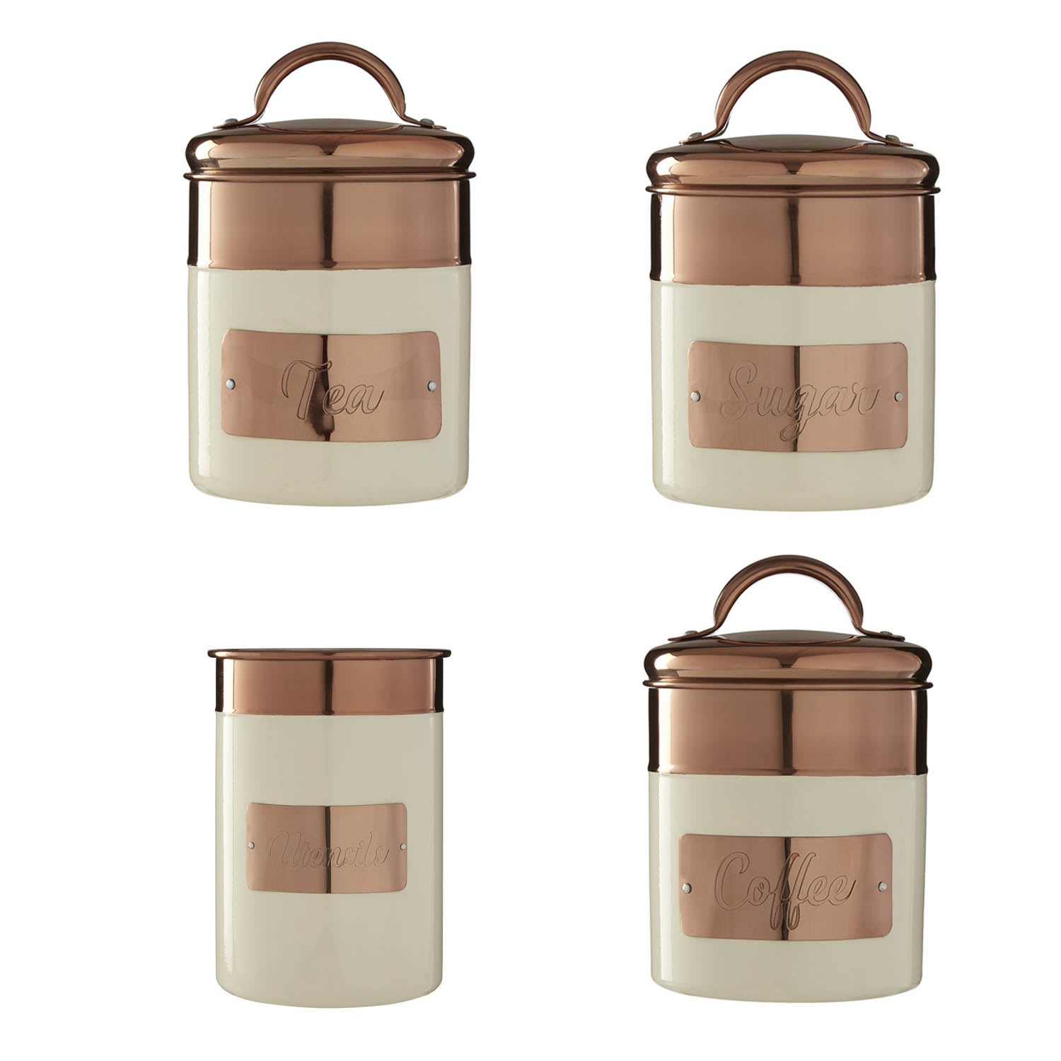 4pcs Copper Cream Canisters