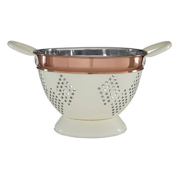 Set Of 2 Copper Cream Strainer Drainer And Utensils Holder