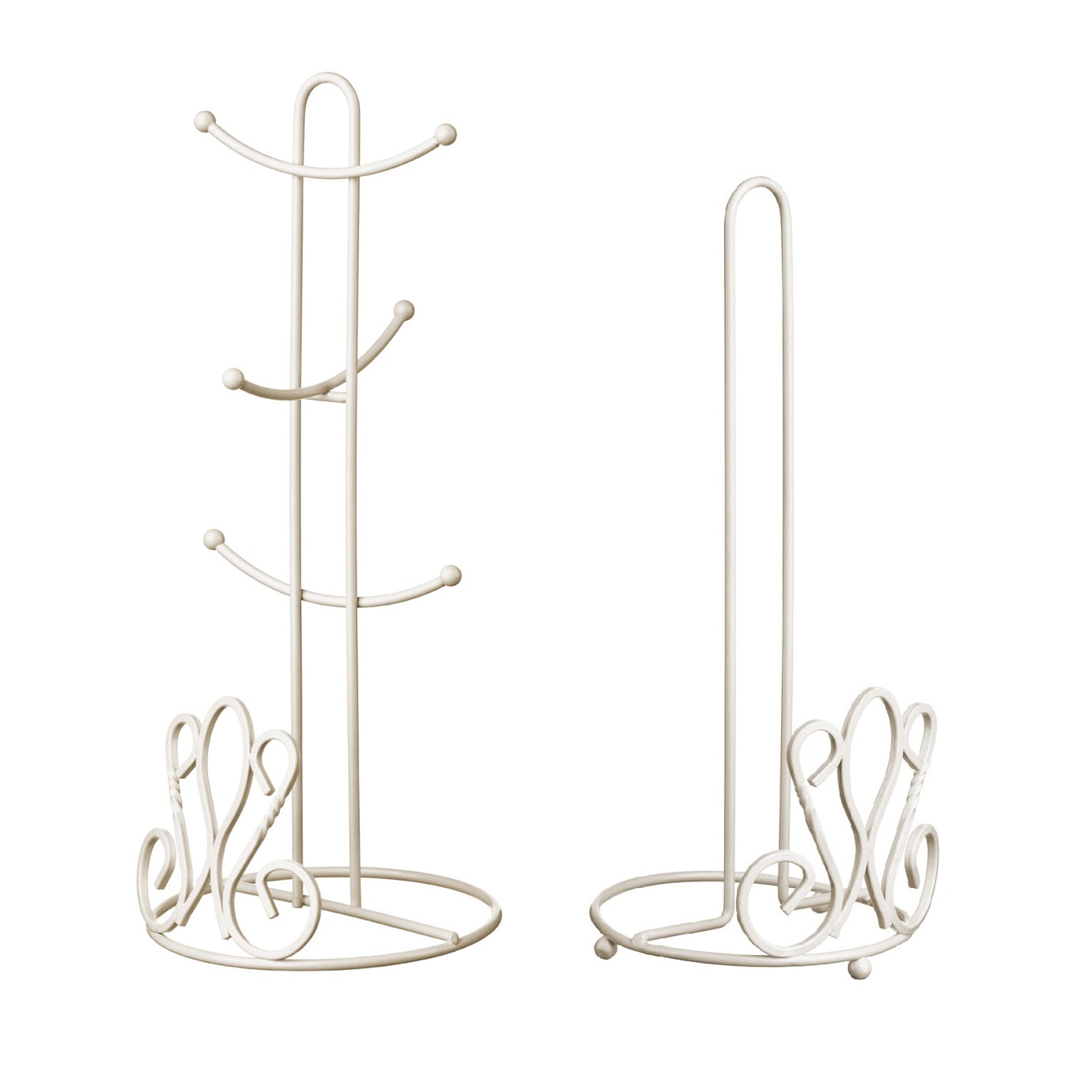 De Lis Mug Tree and Kitchen Roll Holder Set