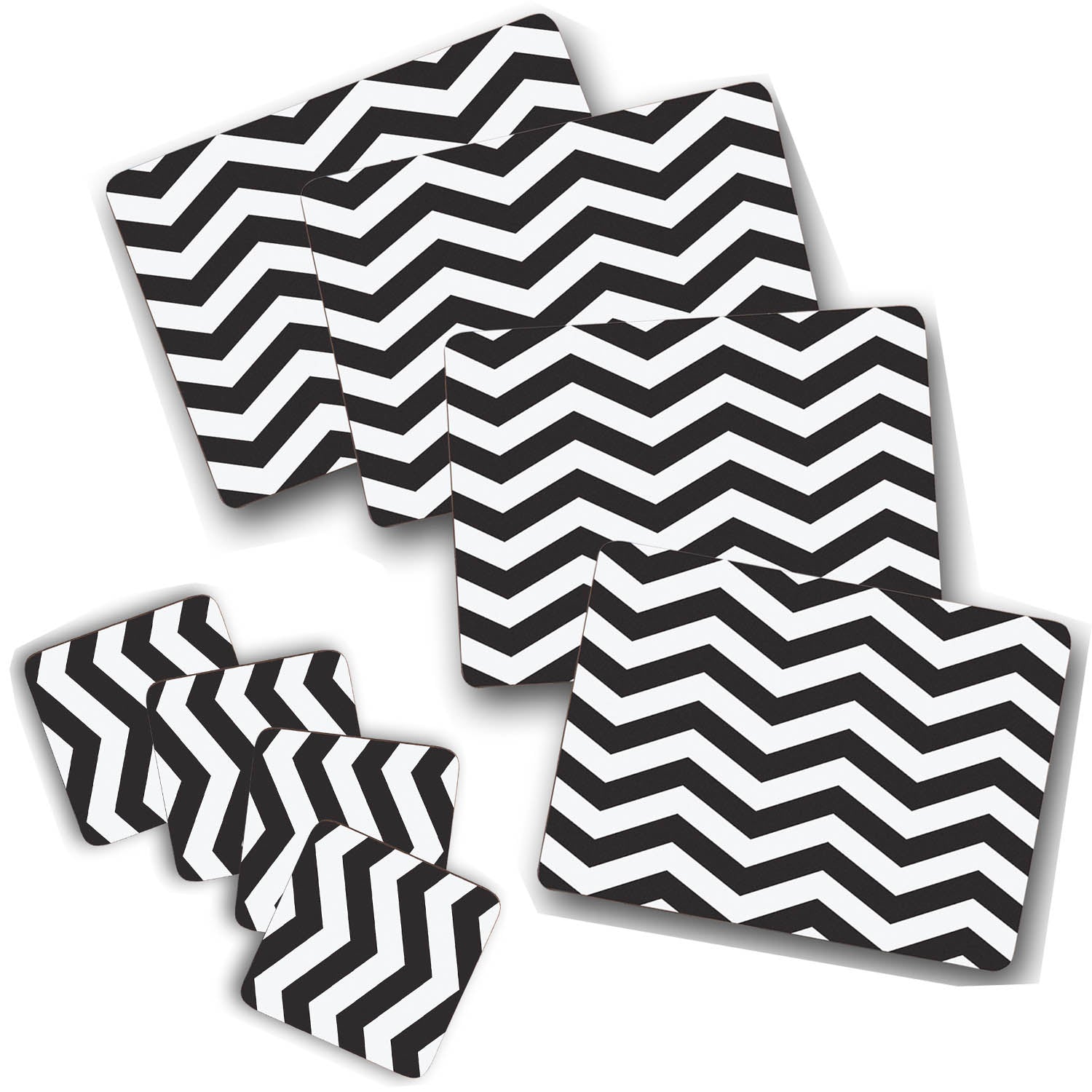 4pcs Chevron Cork Coasters And 4 Placemats