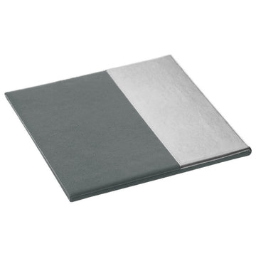 8pc Silver Grey Coasters and Placemats Leather Effect