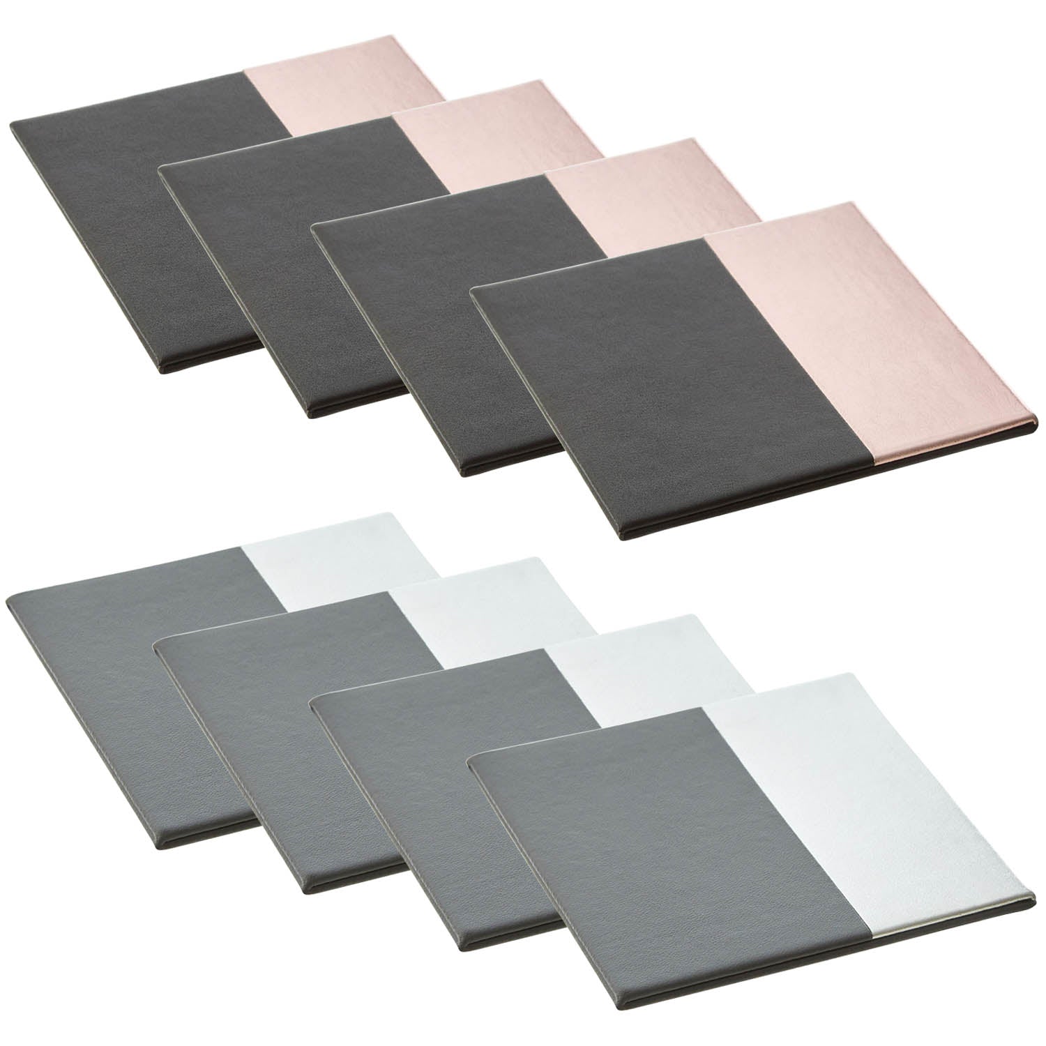 Geome Dipped Leather Effect Coasters 8 Piece Set