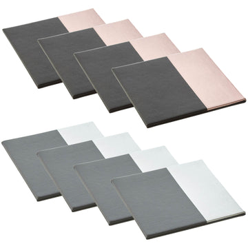 Geome Dipped Leather Effect Coasters 8 Piece Set