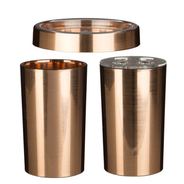 3-Piece Set Shine Rose Gold Toothbrush Holder Plastic Soap Dish