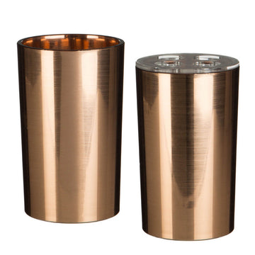 Set Of 2 Shine Rose Gold Holder Tumbler Cup