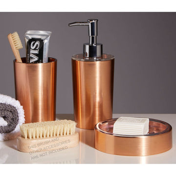5-Piece Set Shine Rose Gold Bathroom Accessory Organizers
