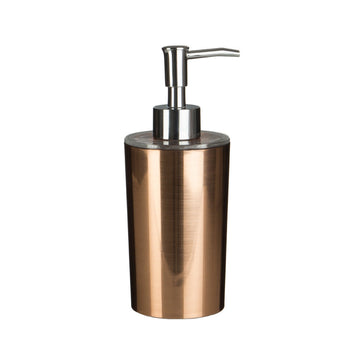 2-Piece Set Shine Rose Gold Plastic Liquid Dispenser & Toilet Brush