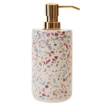 2pcs Gozo Terrazzo Liquid Dispenser Toothbrush Holder Bathroom Set