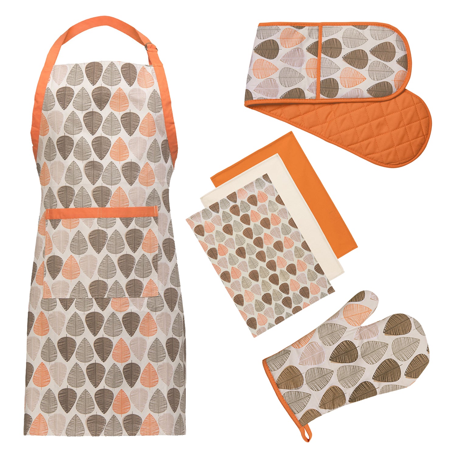 Apron Oven Glove and Tea Towel Set