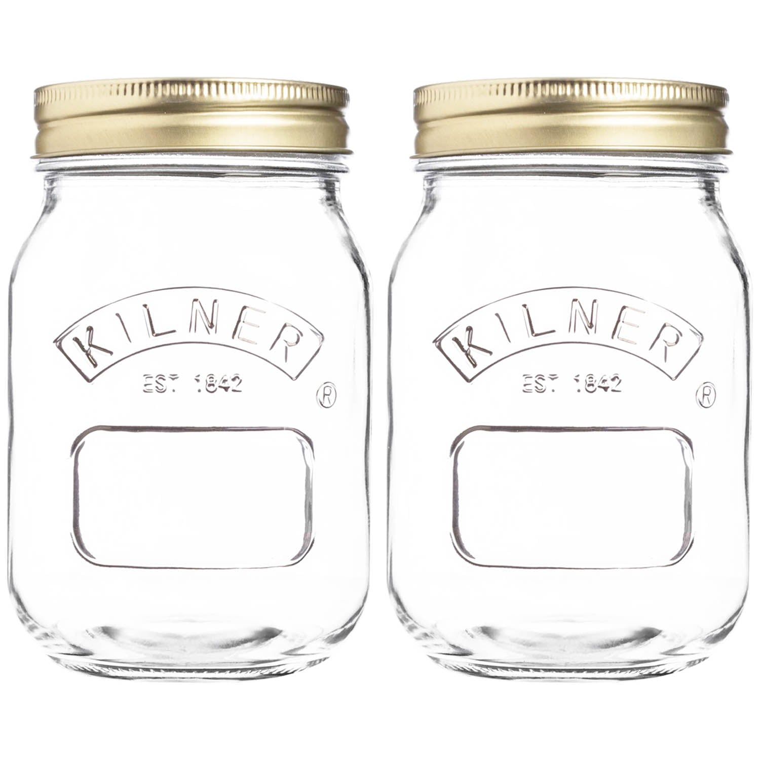 2pcs Kilner 0.5L Clear Glass Storage Jars