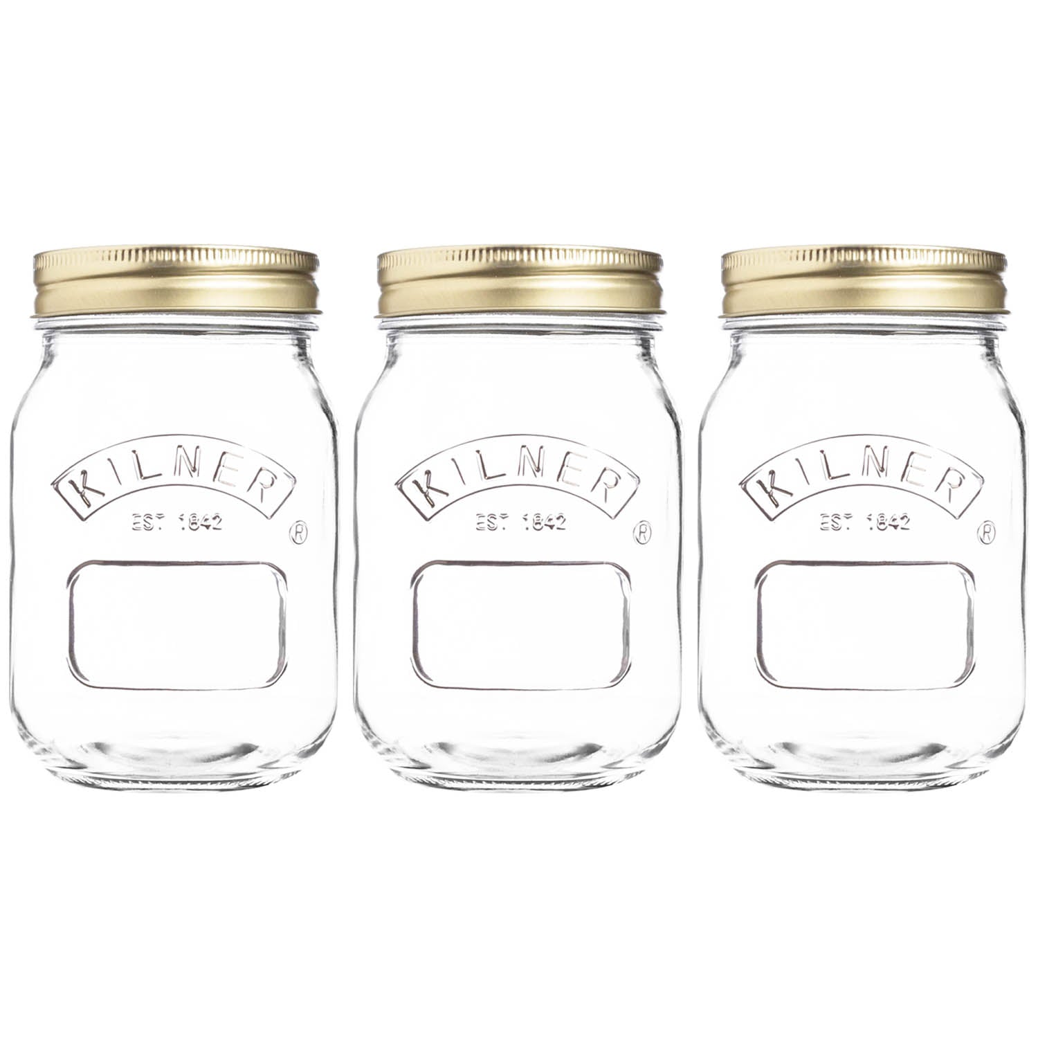 3pcs Kilner 0.5L Clear Glass Storage Jars